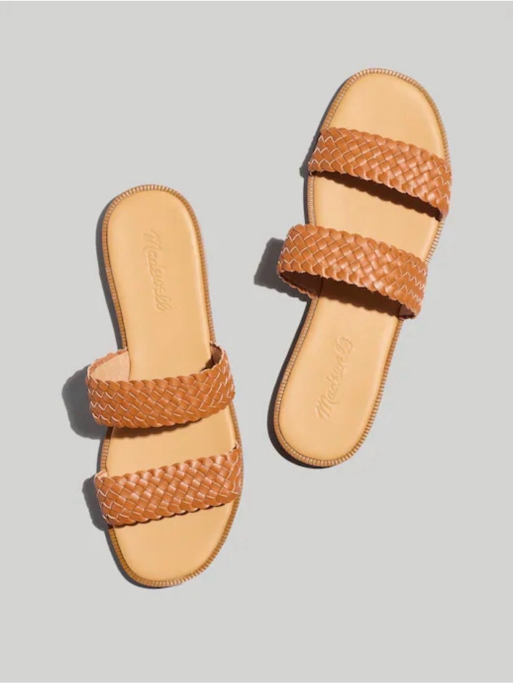 Madewell Braided Double-Strap Slide Sandals Womens Size 7 Tan